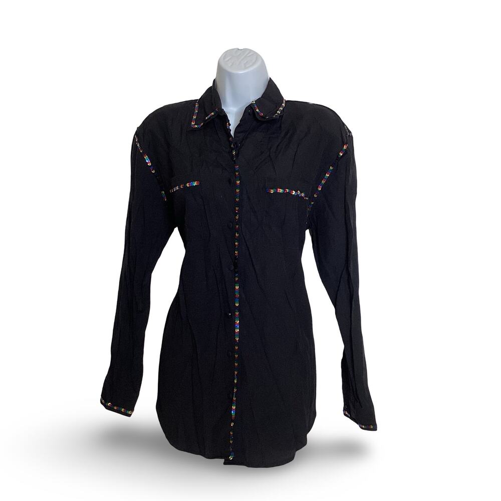Vintage Jordan Sequin Trim Button Down